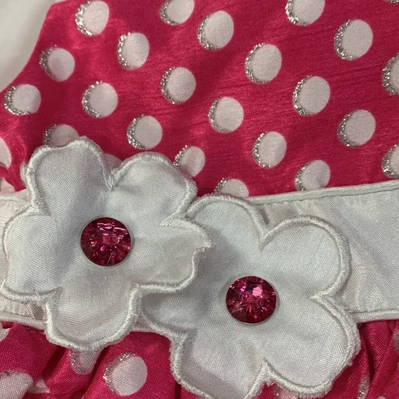 Youngland Baby Pink White Polka Dot Dress 24 Mo EUC - Picture 4 of 8